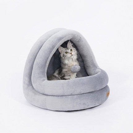 Cama Cueva para Gatos con Cojín Extraíble Antiestrés