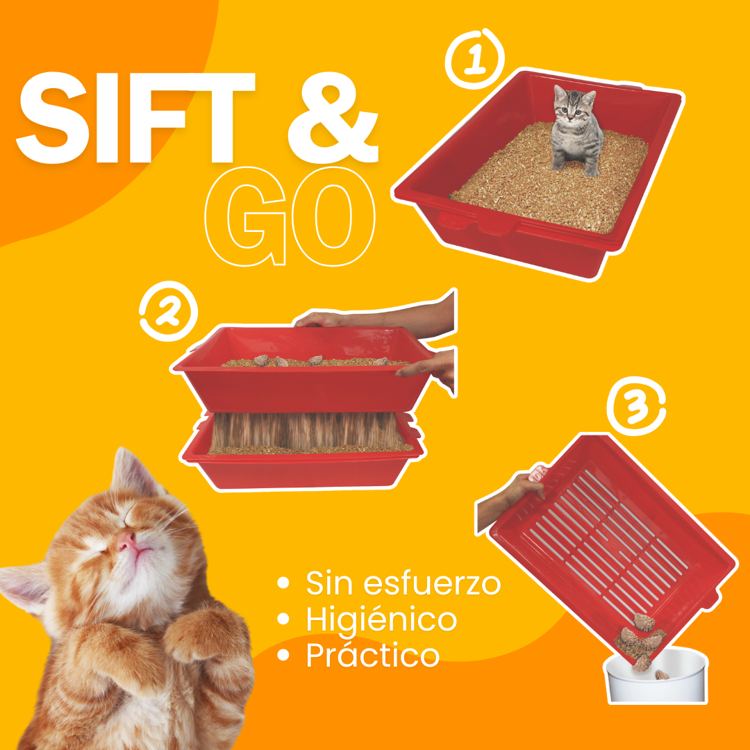 Bandeja de Arena para Gatos con Sistema de Tamizado | Sift & Go®
