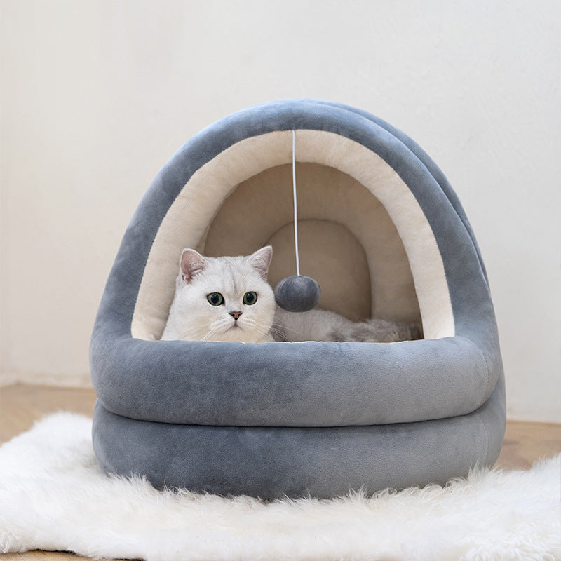 Cama Cueva para Gatos con Cojín Extraíble Antiestrés