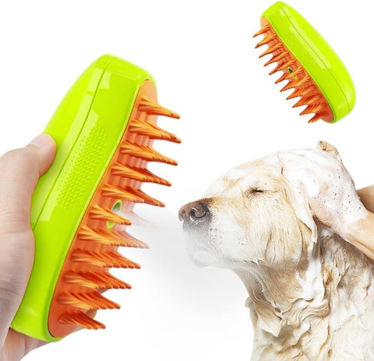 Cepillo de Vapor para Mascotas | Limpieza, Masaje y Eliminación de Pelaje 4 en 1
