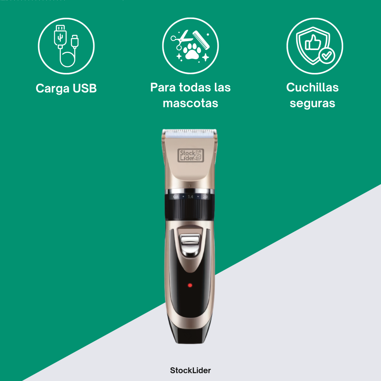 Máquina Cortapelo para Mascotas Profesional | Perros y Gatos | Recargable USB