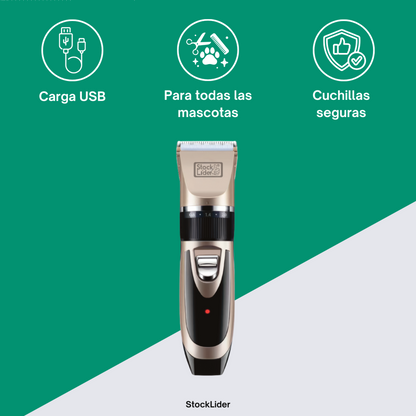 Máquina Cortapelo para Mascotas Profesional | Perros y Gatos | Recargable USB