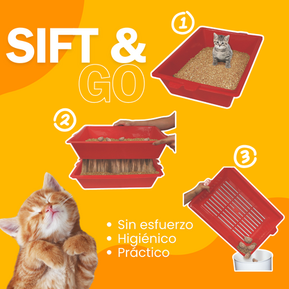 Bandeja de Arena para Gatos con Sistema de Tamizado | Sift & Go®