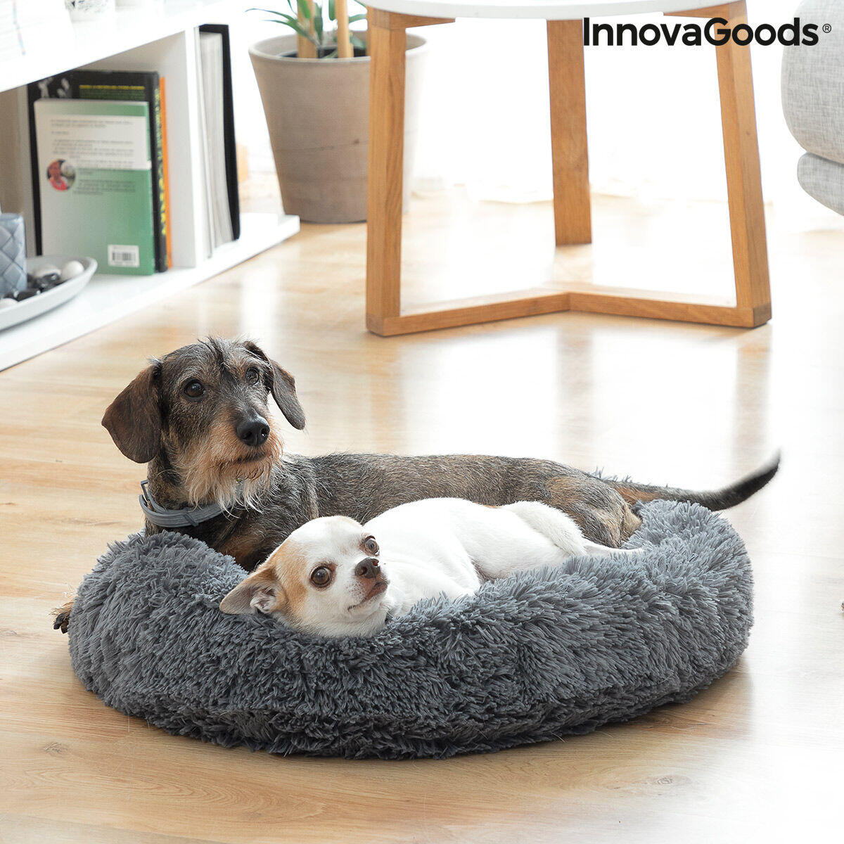 Cama Antiestrés para Mascotas Bepess InnovaGoods – Extra Suave y Calmante con Borde Elevado