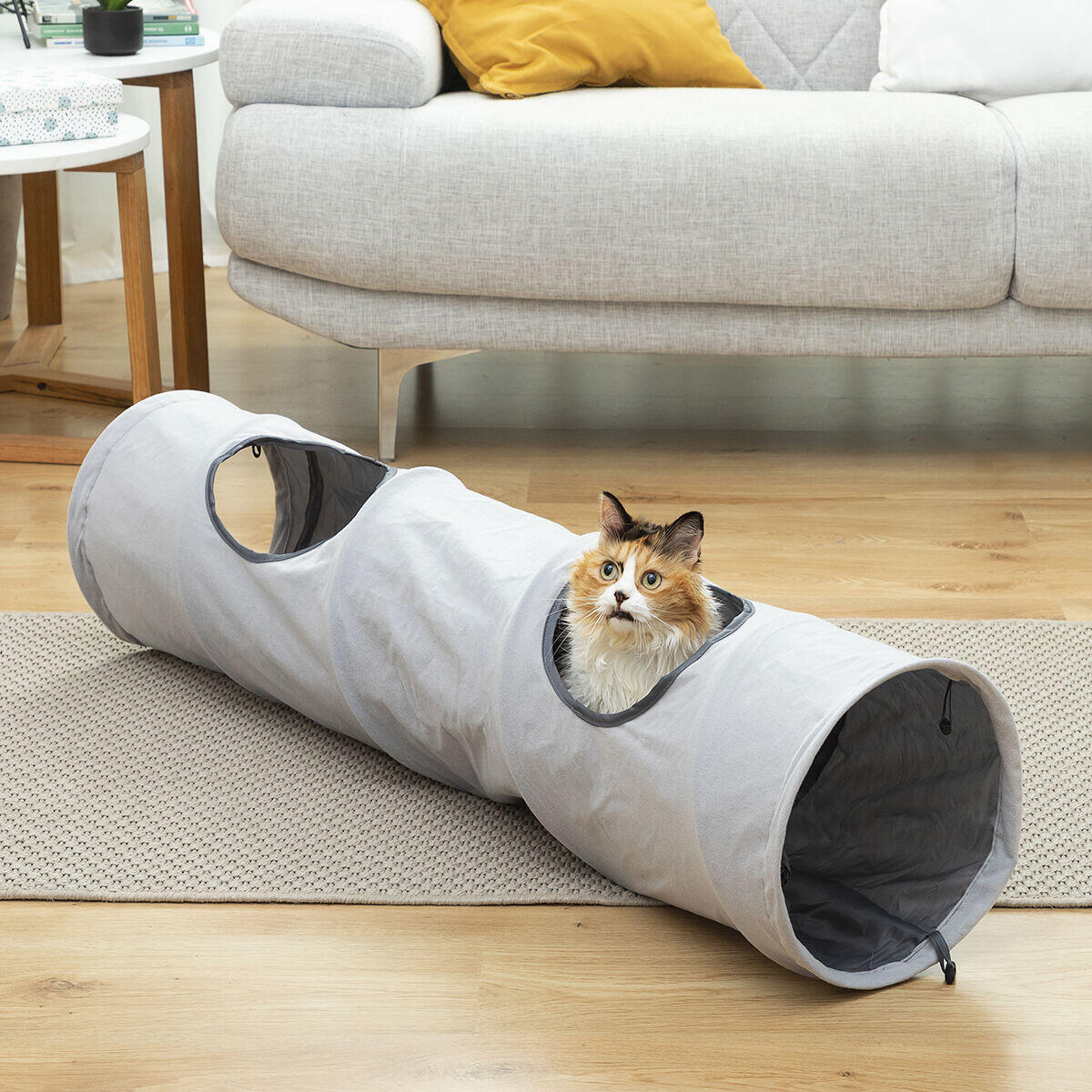 Túnel Plegable para Gatos Funnyl InnovaGoods – Juguete Interactivo y Refugio Multifunción