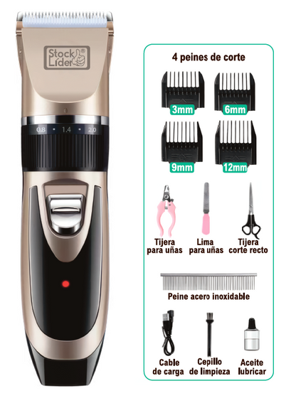 Máquina Cortapelo para Mascotas Profesional | Perros y Gatos | Recargable USB