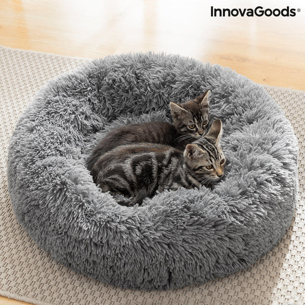 Cama Antiestrés para Mascotas Bepess InnovaGoods – Extra Suave y Calmante con Borde Elevado